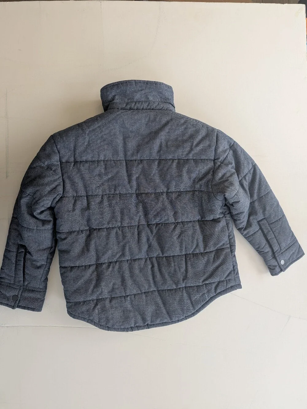 Boy's Free Assembly Blue Quilted Shirt Jacket - Lightweight Puffer Overshirt